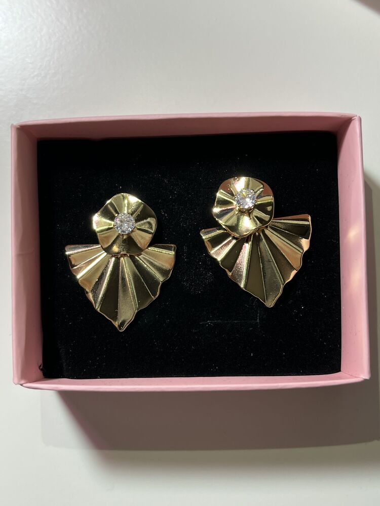 xuping taşlı gold  küpe