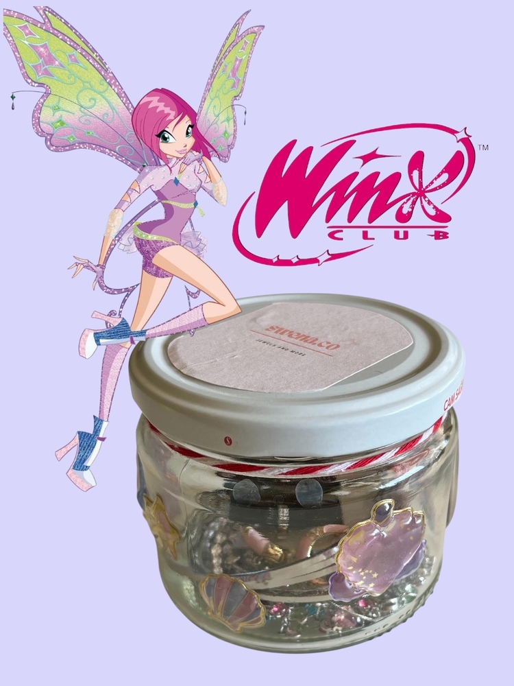 winx tecna tarzı sürpriz takı kavanozu 