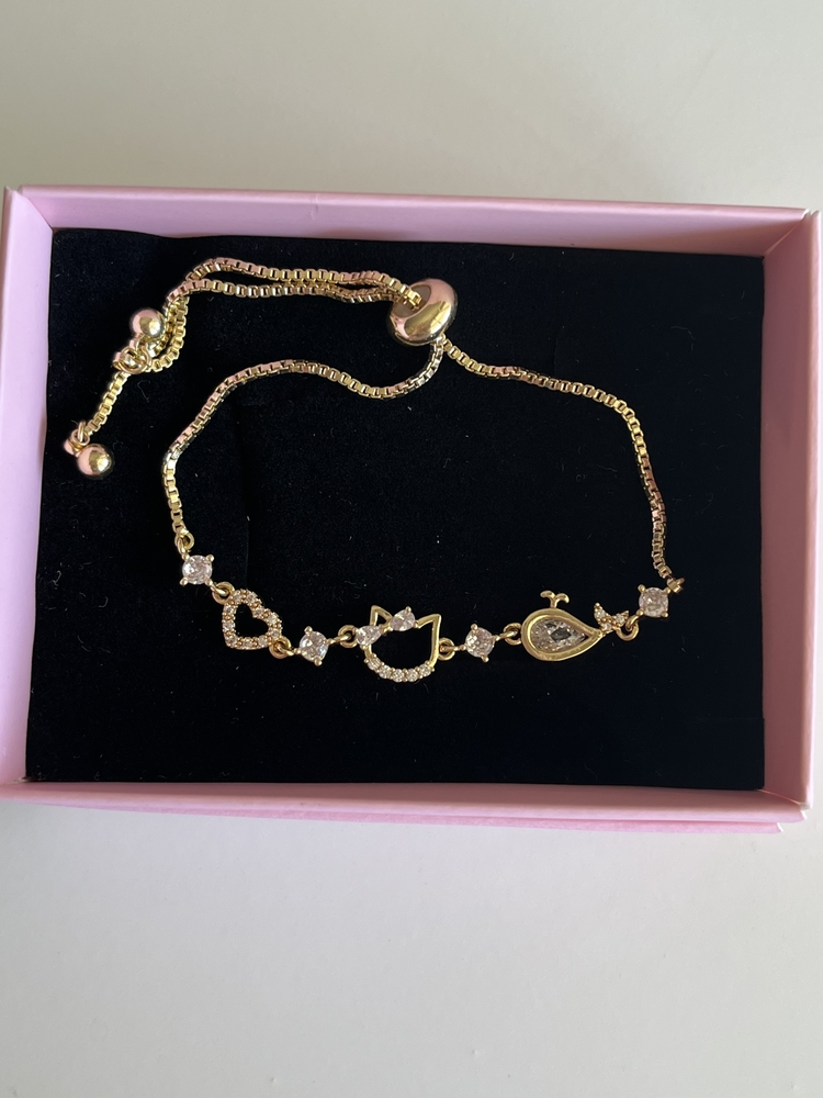 çelik hello kitty gold ayarlanabilir bileklik