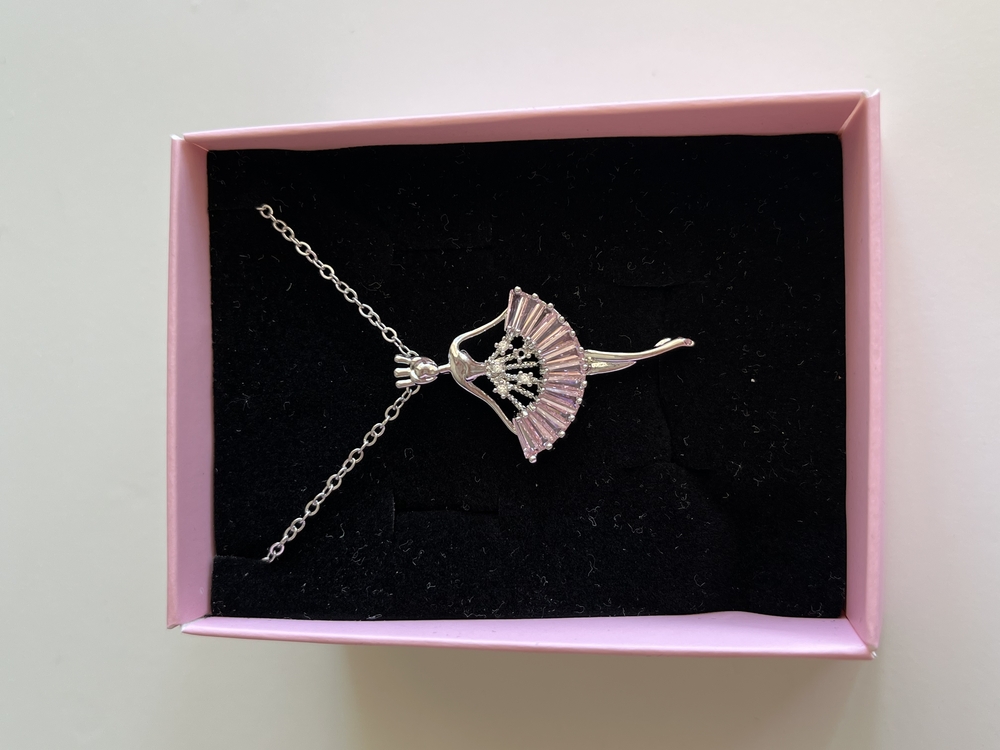 çelik ballerina silver kolye