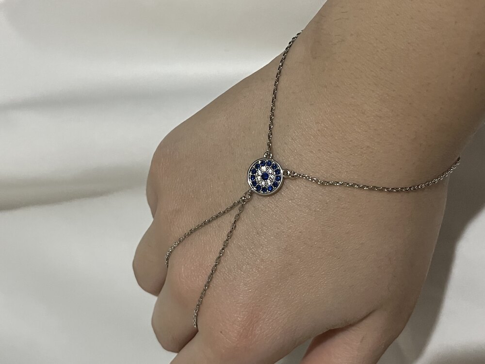 zirkon kaplama nazar boncuğu silver şahmeran