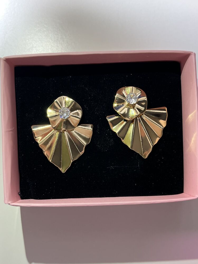 xuping taşlı gold  küpe