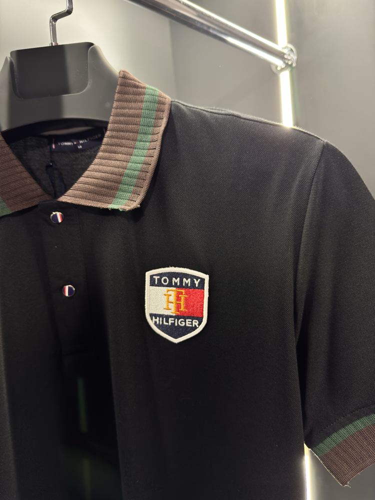 Tommy Premium Yakalı T-shirt Siyah
