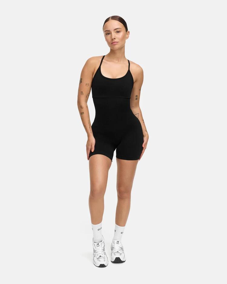 Oace Kadın Seamless Siyah Spor Tulum