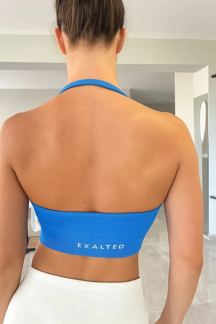 EXALTED Halter Yaka Spor Bra - Canlı Mavi