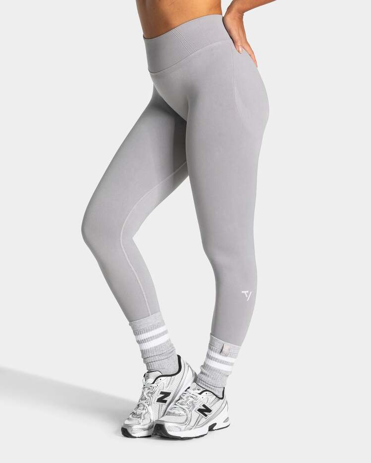 Teveo Açık Gri Lift Leggings - Push Booty Etkili Şekillendirici Spor Tayt