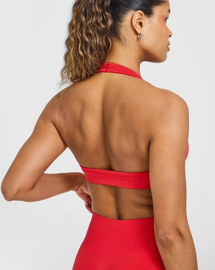 Oner Active Halter Seamless Bra - Kırmızı