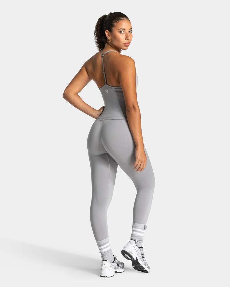 Teveo Açık Gri Lift Leggings - Push Booty Etkili Şekillendirici Spor Tayt