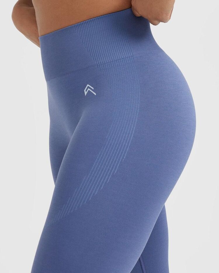 Oner Active Seamless Yüksek Bel Düz Model Tayt - Indigo