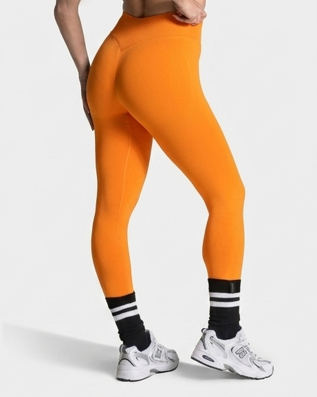 Teveo Turuncu Lift Leggings - Yüksek Bel Şekillendirici Spor Tayt