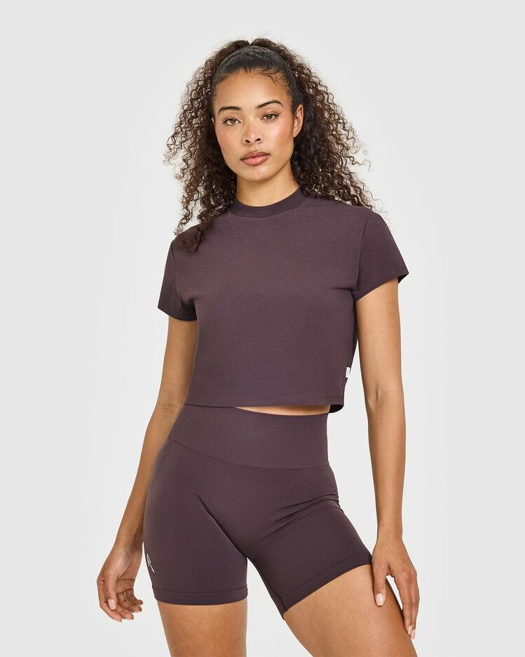Oner Active Mürdüm Bisiklet Yaka Crop Top - Sportif Şıklık