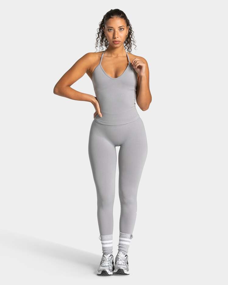 Teveo Açık Gri Lift Leggings - Push Booty Etkili Şekillendirici Spor Tayt