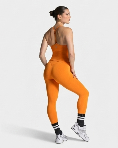 Teveo Turuncu Lift Leggings - Yüksek Bel Şekillendirici Spor Tayt