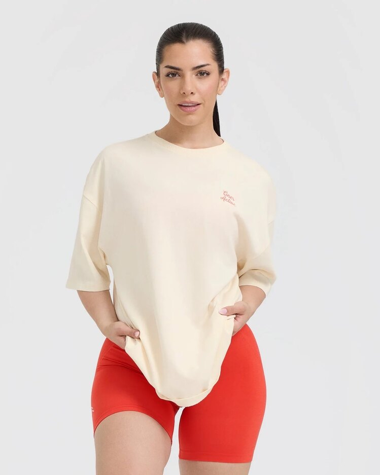 Oneractive oversize yıkama t-shirt