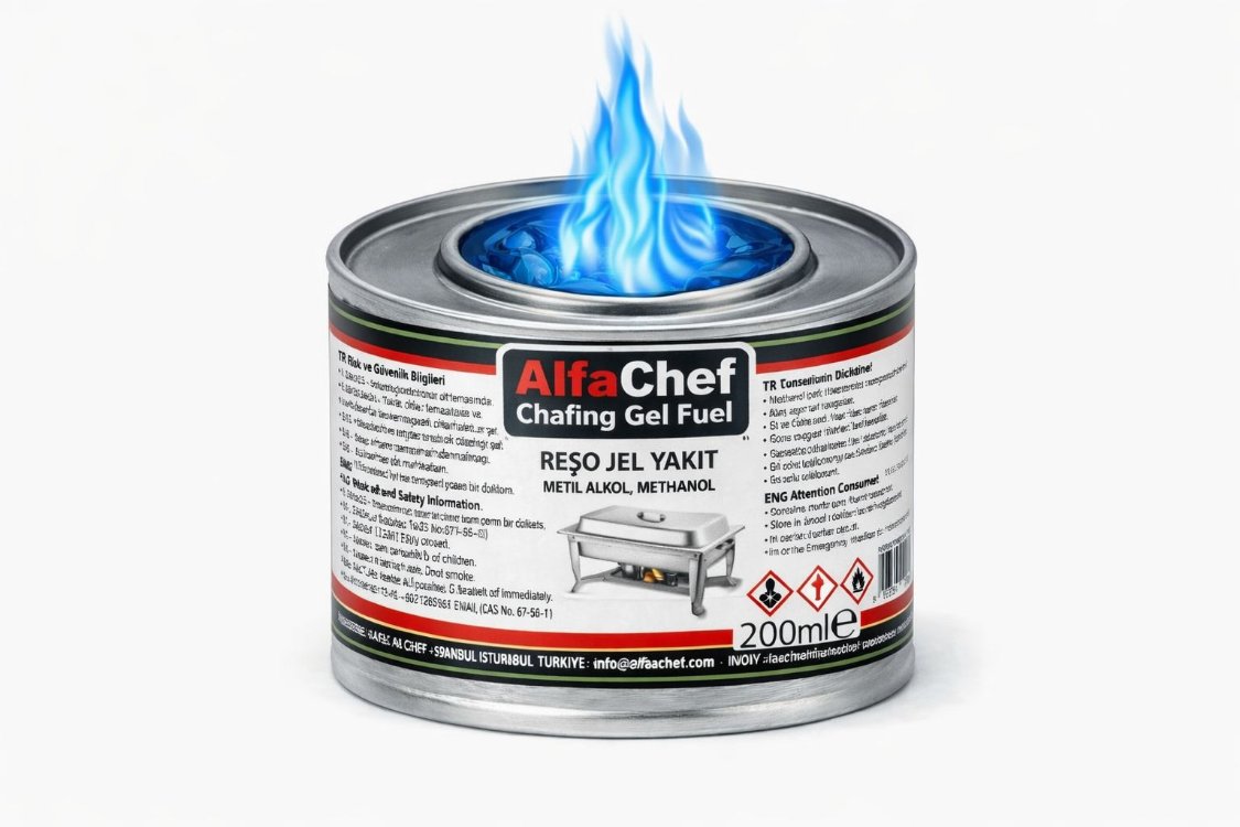 AlfaChef Reşo Yakıtı 200 ml  Açık Büfe & Catering Isıtıcı Yakıtı