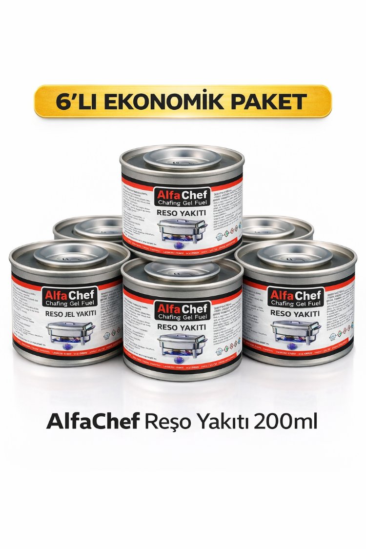 AlfaChef Reşo Yakıtı 200ml – 6’lı Ekonomik Paket | Restoran & Catering İçin