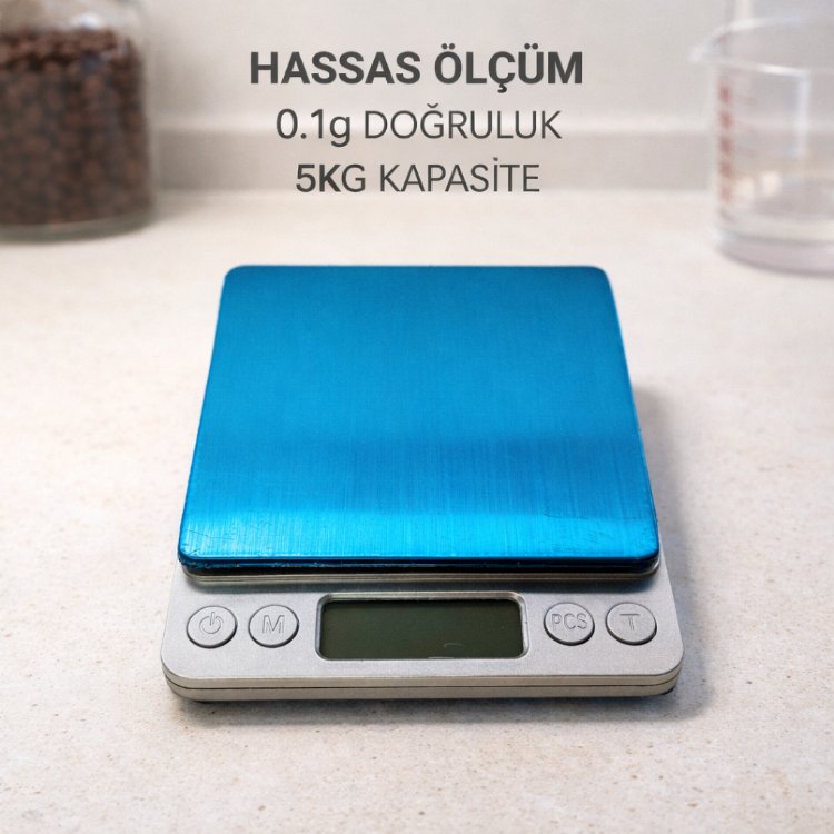 Elektronik Dijital Hassas Tartı 5KG 0.1g Mutfak Kahve Ölçüm Terazisi