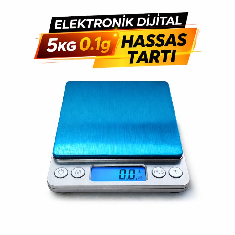Elektronik Dijital Hassas Tartı 5KG 0.1g Mutfak Kahve Ölçüm Terazisi
