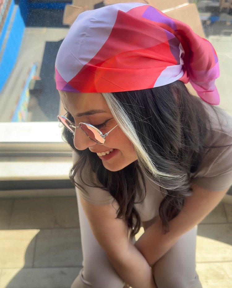 Tabir Bandana  Pembe Geometrik