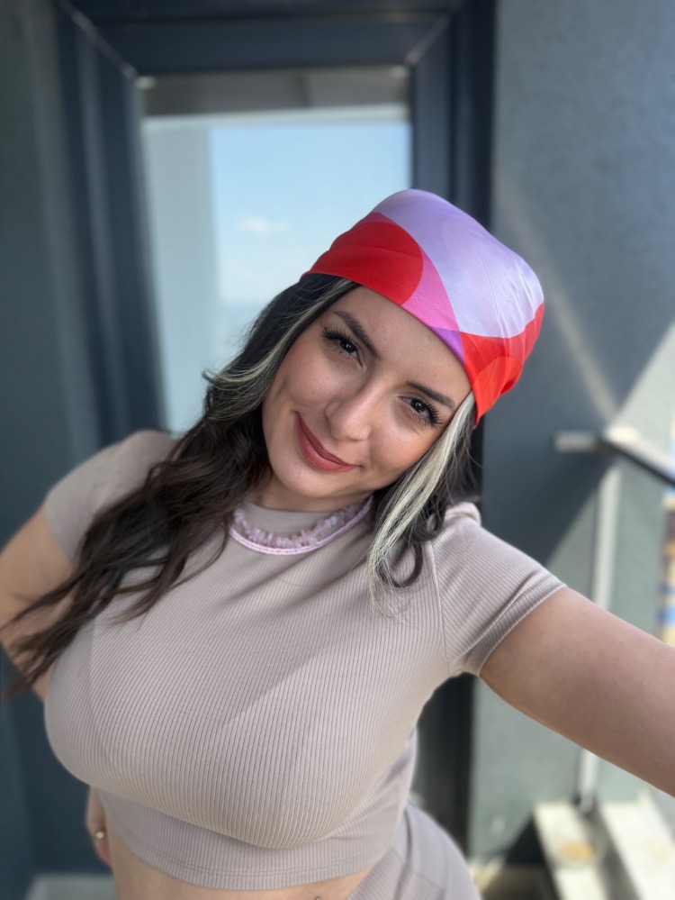 Tabir Bandana  Pembe Geometrik