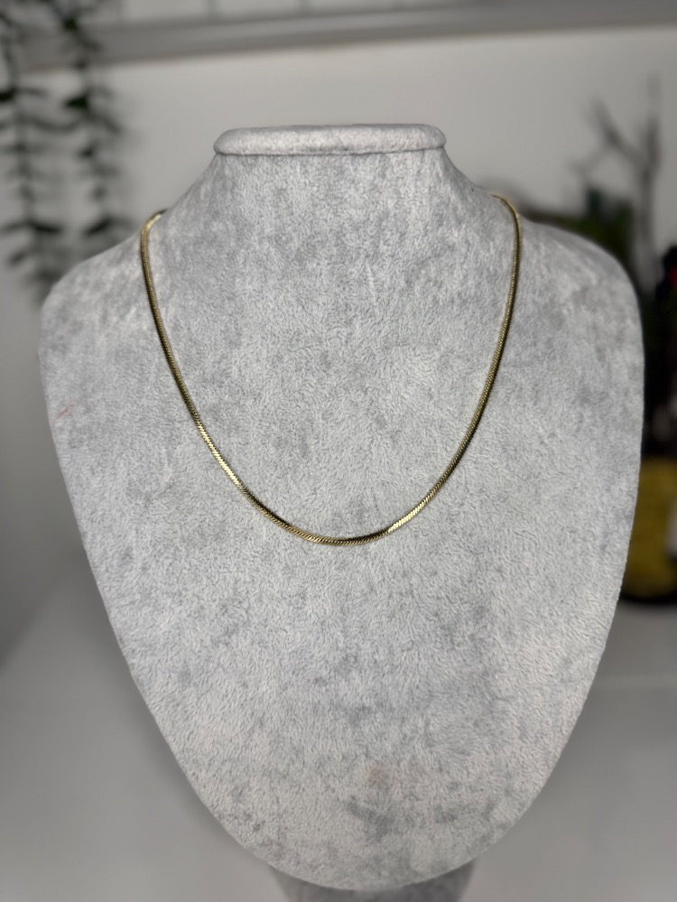 Tabir Düz Gold Zincir Kolye 