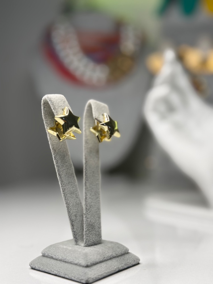 Tabir Yıldız Gold Küpe