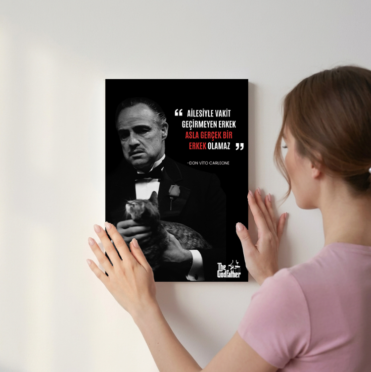 Don Vito Carleone "AİLESİ İLE VAKİT" THE GODFATHER Alıntısı 4K PREMİUM Kanvas Tablo