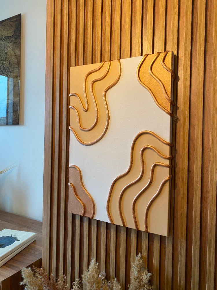 “Topografya” – 35x50 El Yapımı Kabartmalı Modern Tablo