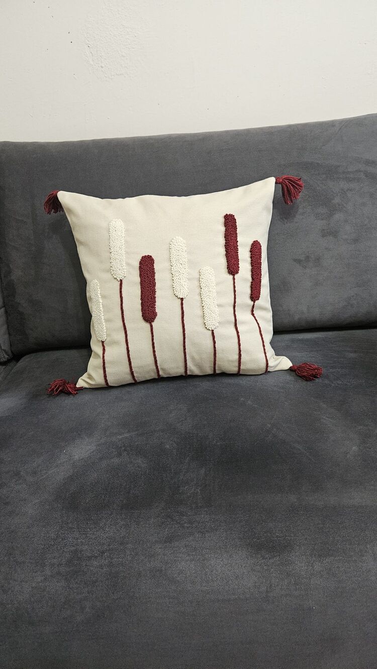 Punch kırlent kılıfı Buğdaylı desen