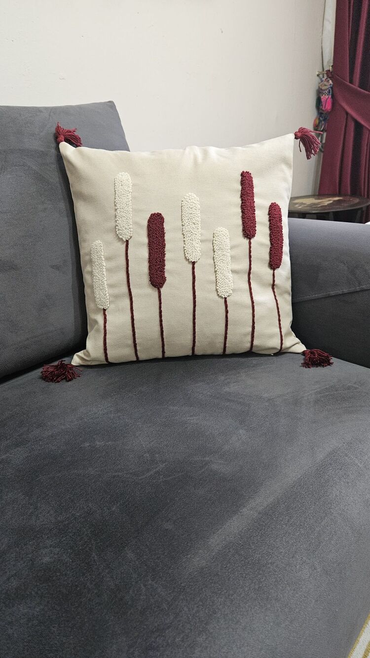 Punch kırlent kılıfı Buğdaylı desen