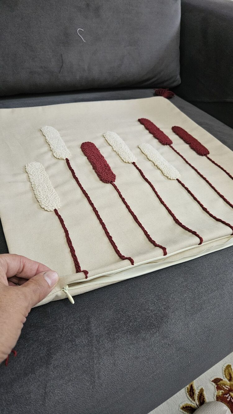 Punch kırlent kılıfı Buğdaylı desen