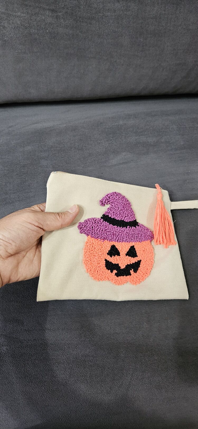 Halloween kabak desenli el çantası