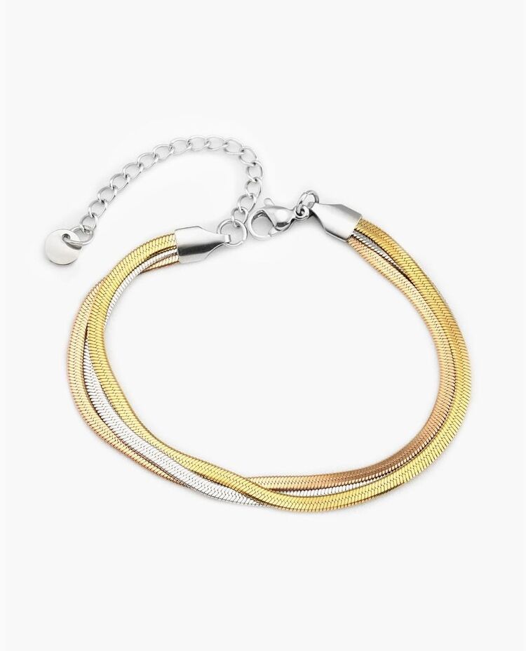 Çelik Bileklik Gold Silver