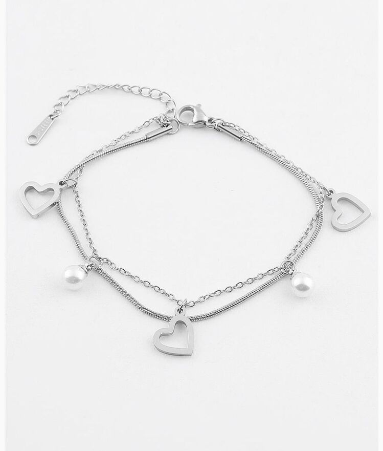 Kalp bileklik silver