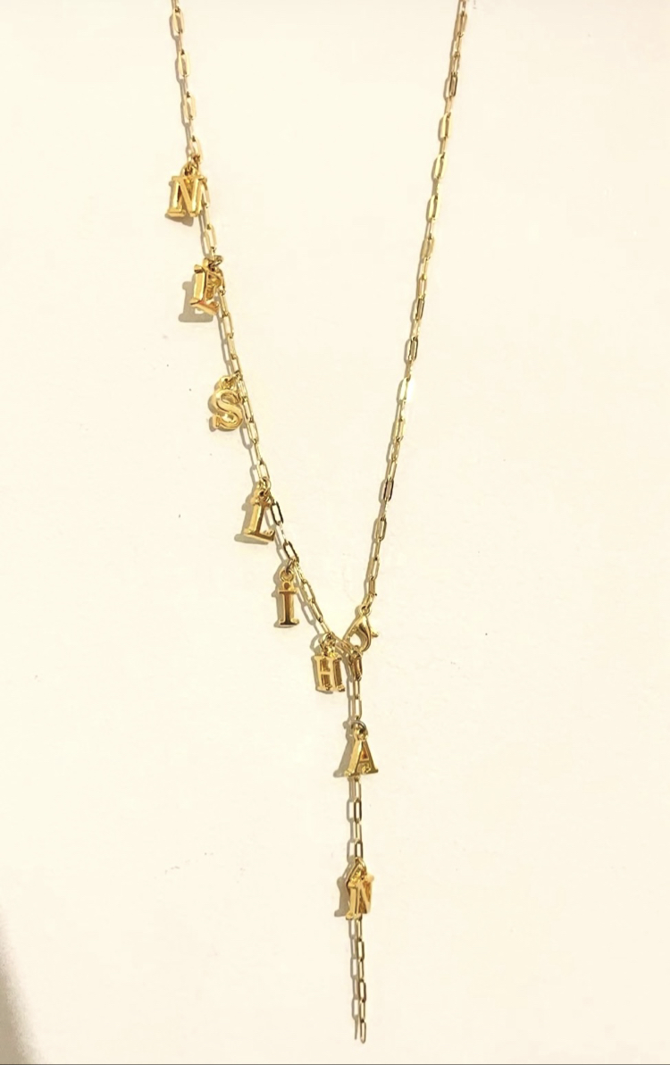 İsimli çelik gold kolye ( 5 harfli )