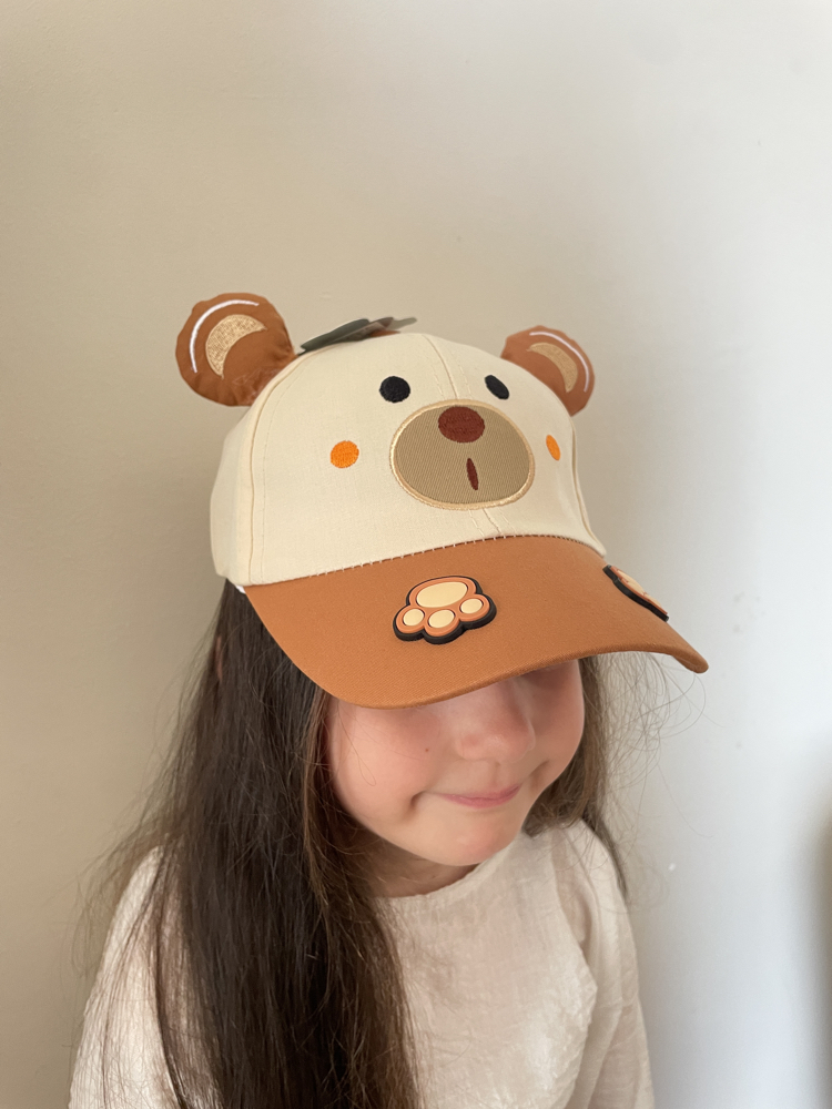 Ayıcıklı unisex çocuk şapka 