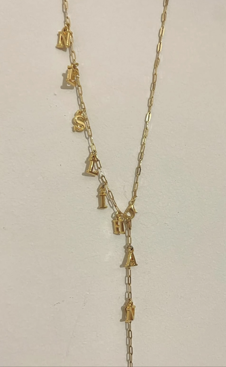 İsimli çelik gold kolye ( 5 harfli )