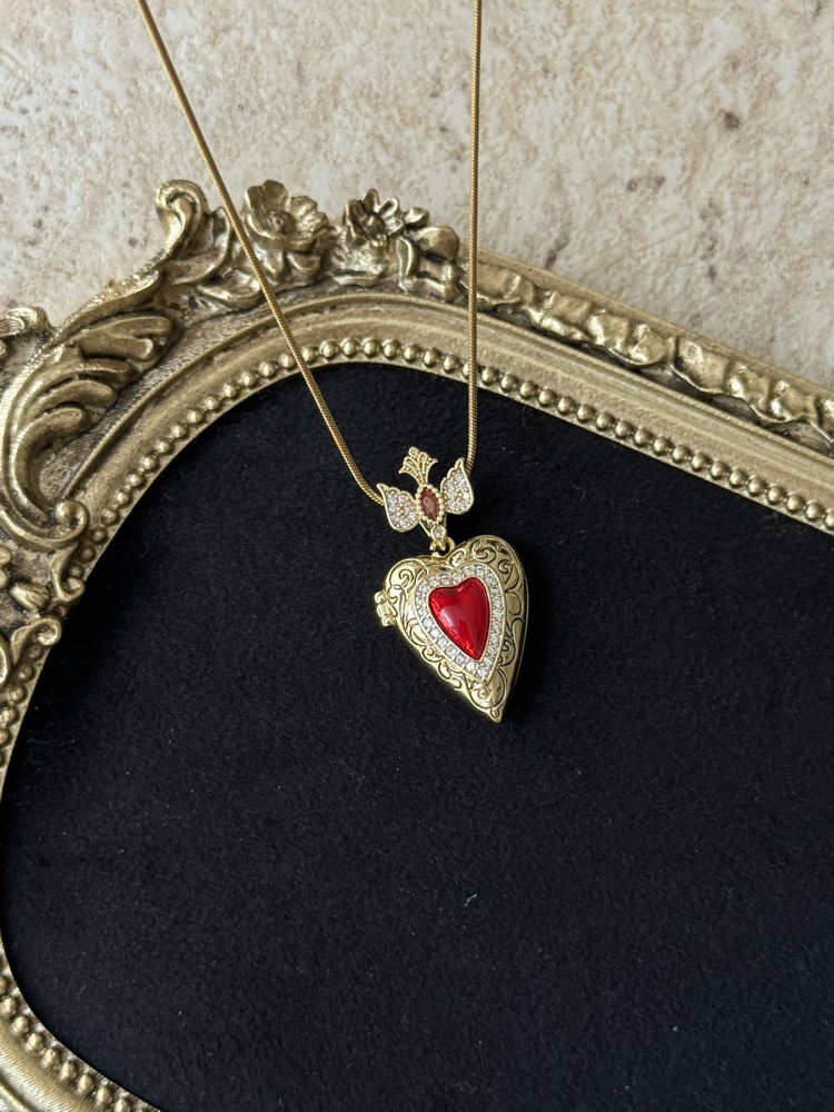 Love Hearts Kapaklı Kolye | Çelik