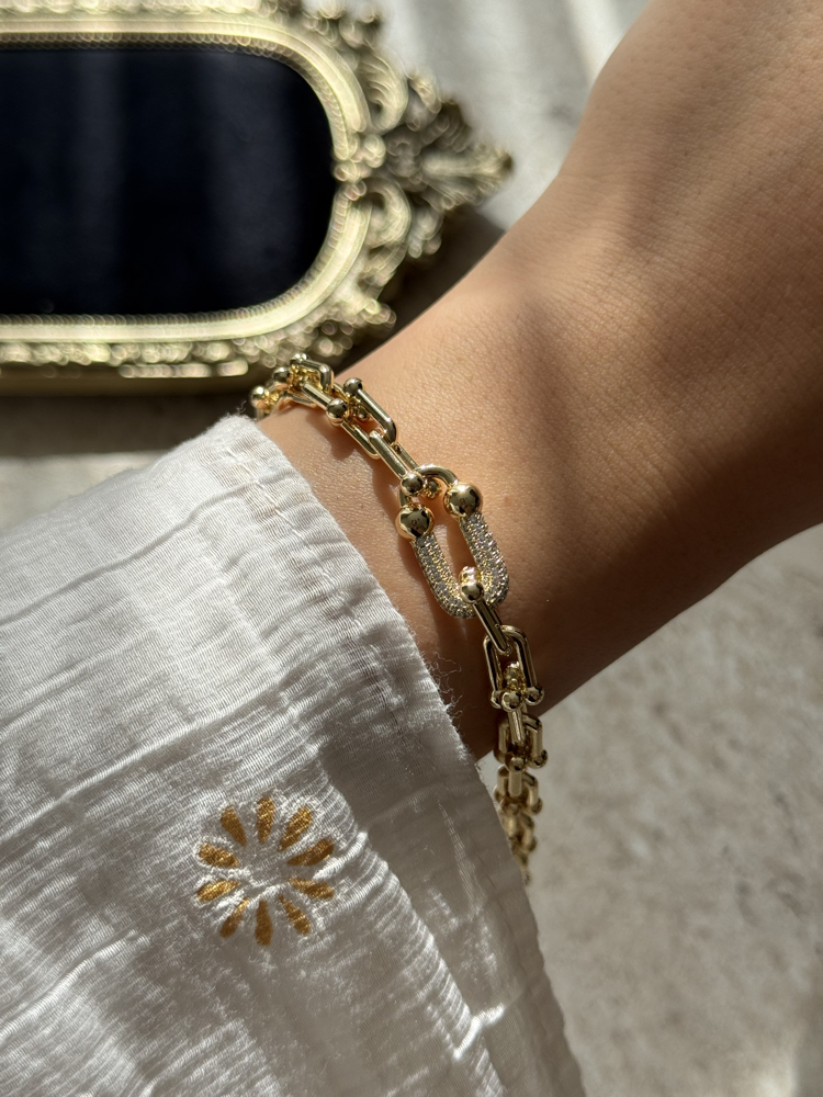 Zincir Detay Bileklik | 14k vip