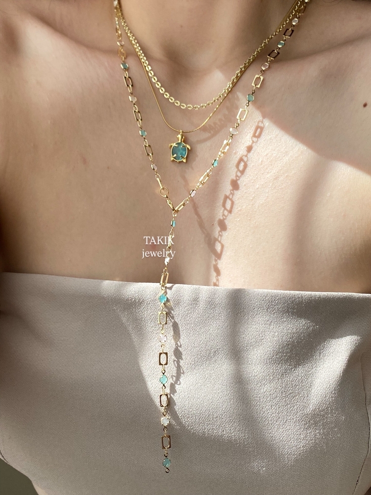 Soft Ocean Vibes Y Kolye | Altın Kaplama
