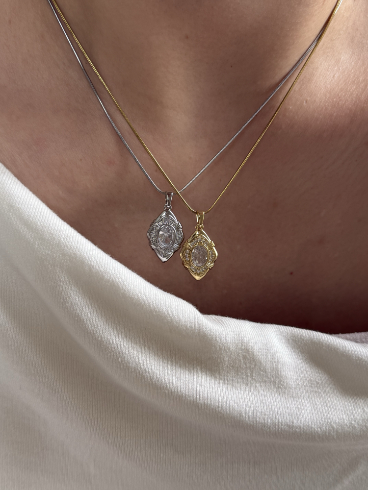 Diamond Vintage Kolye | Çelik