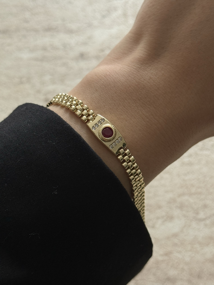 Burgundy hasır kordon bileklik | 14k vip