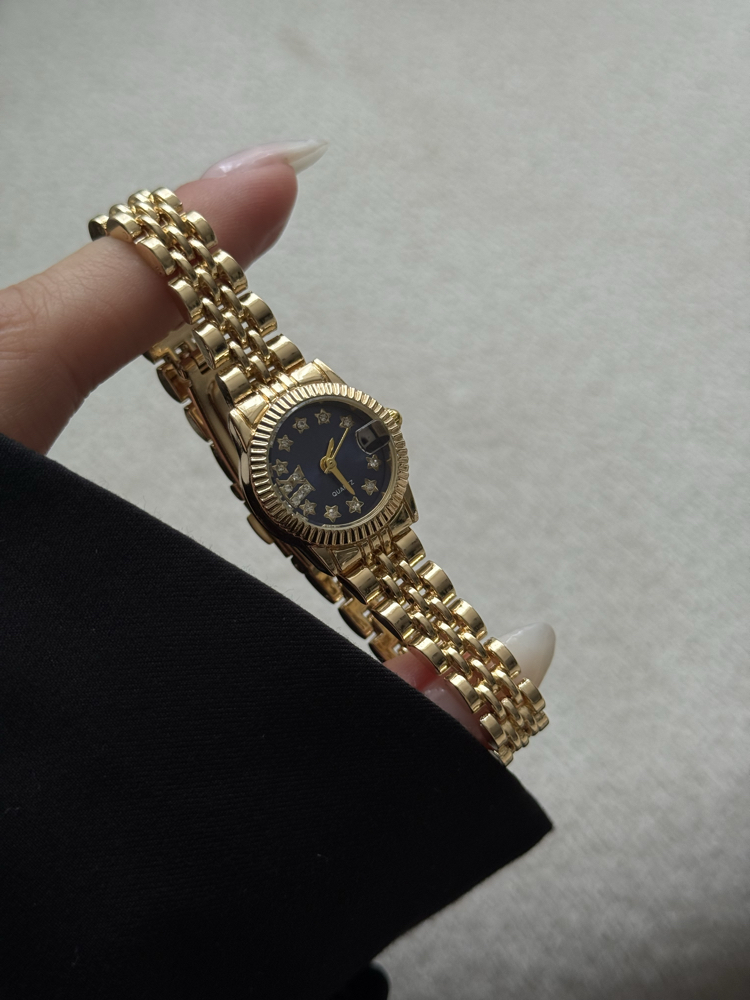 Stargirl gold lacivert kordonlu saat