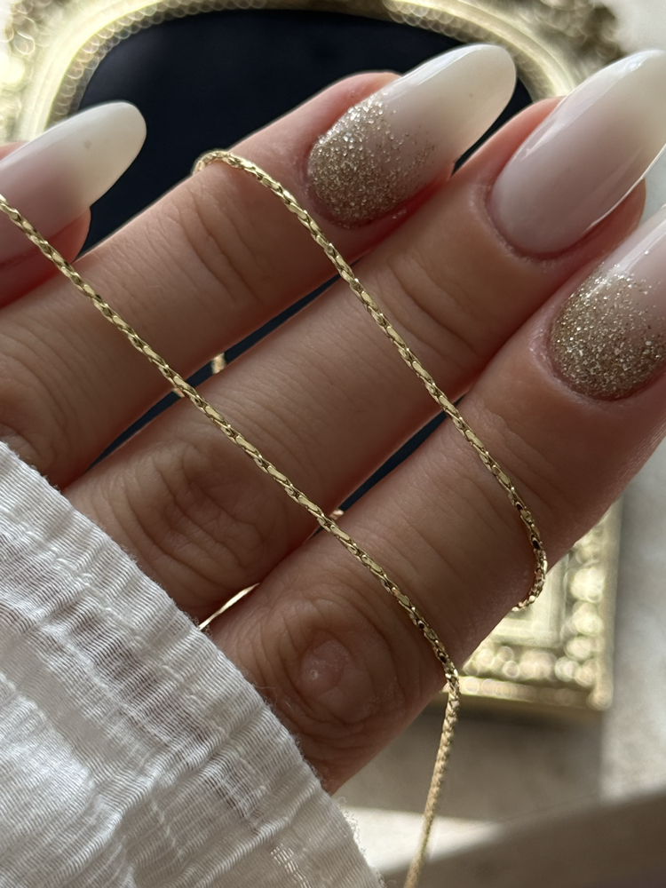 Örme Detay Zincir Kolye | 14k xuping
