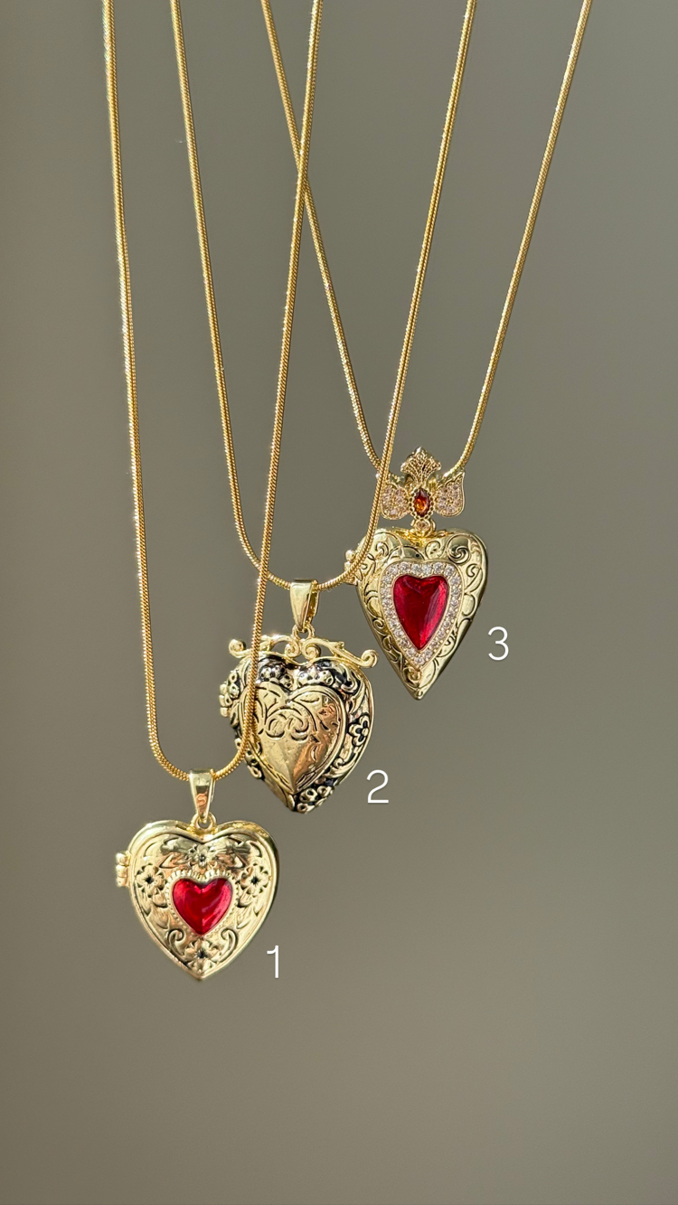 Love Hearts Kapaklı Kolye | Çelik
