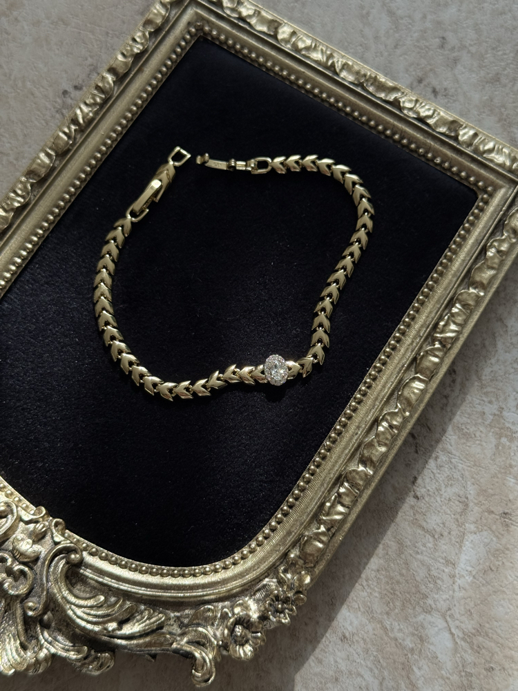 Taşlı Başak Model Bileklik | 14k xuping