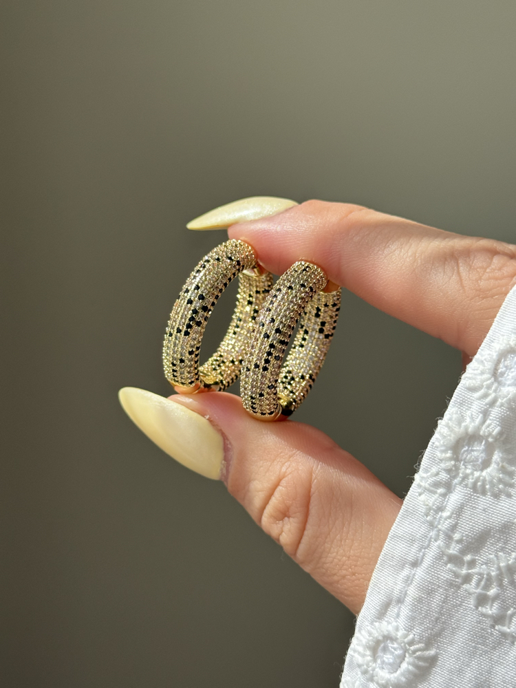 Tamtur Leopar Desen Küpe