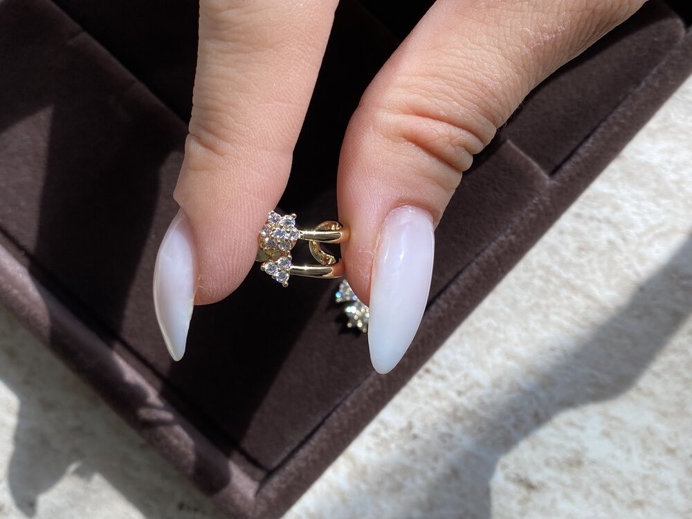 Çiçek Desen Küpe | 14k xuping