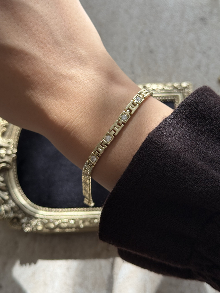 Kare Taş Bileklik | 14k xuping