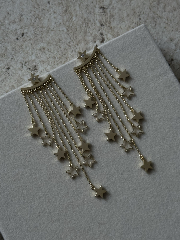 Falling stars 14k xuping küpe